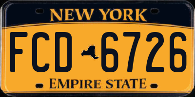 NY license plate FCD6726