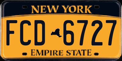 NY license plate FCD6727
