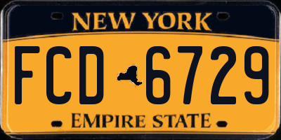 NY license plate FCD6729