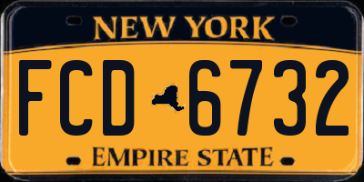 NY license plate FCD6732
