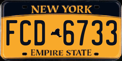 NY license plate FCD6733