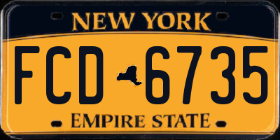 NY license plate FCD6735