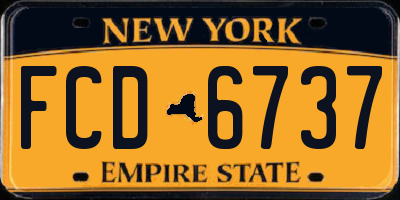 NY license plate FCD6737