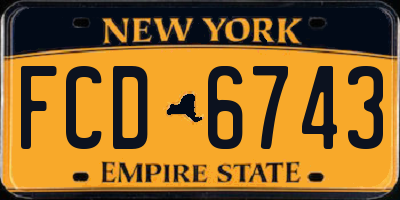 NY license plate FCD6743