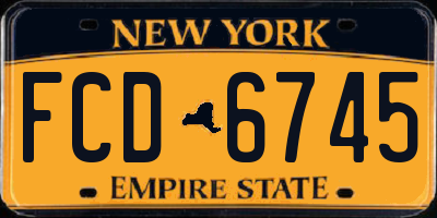 NY license plate FCD6745