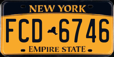 NY license plate FCD6746