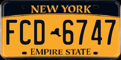 NY license plate FCD6747