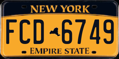 NY license plate FCD6749