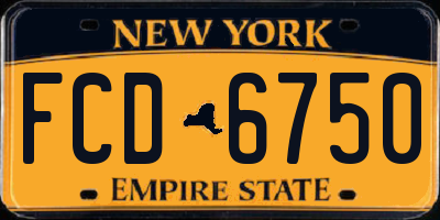 NY license plate FCD6750