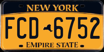 NY license plate FCD6752