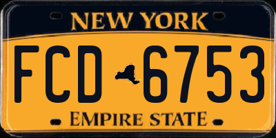 NY license plate FCD6753