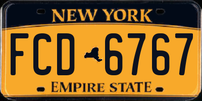 NY license plate FCD6767