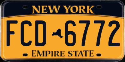 NY license plate FCD6772