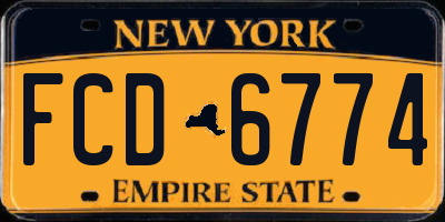 NY license plate FCD6774