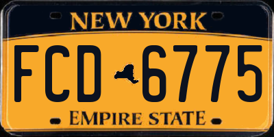 NY license plate FCD6775