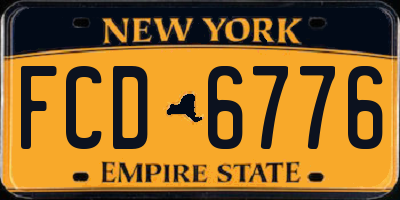 NY license plate FCD6776