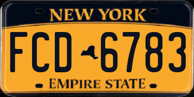 NY license plate FCD6783