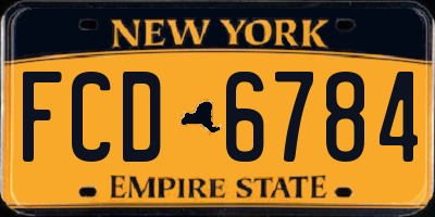 NY license plate FCD6784