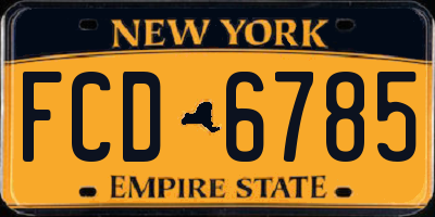 NY license plate FCD6785