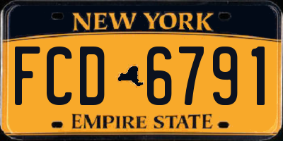 NY license plate FCD6791