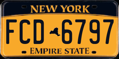 NY license plate FCD6797