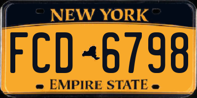 NY license plate FCD6798