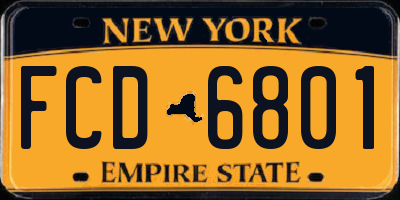 NY license plate FCD6801