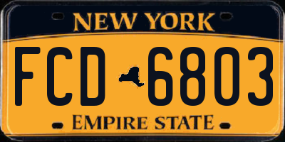 NY license plate FCD6803