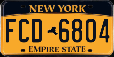 NY license plate FCD6804