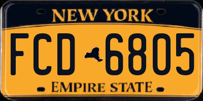 NY license plate FCD6805