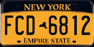 NY license plate FCD6812