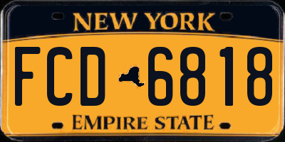 NY license plate FCD6818