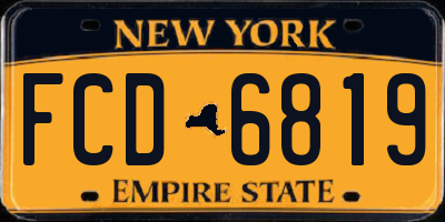 NY license plate FCD6819
