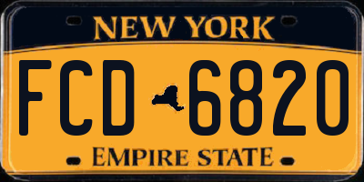 NY license plate FCD6820