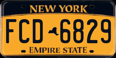 NY license plate FCD6829