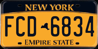 NY license plate FCD6834