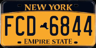 NY license plate FCD6844