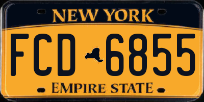 NY license plate FCD6855