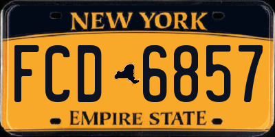 NY license plate FCD6857