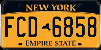 NY license plate FCD6858