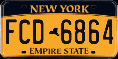 NY license plate FCD6864