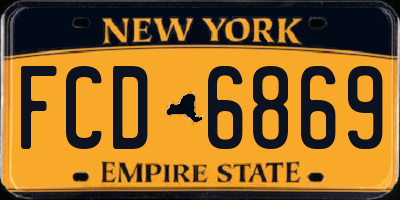 NY license plate FCD6869