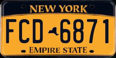 NY license plate FCD6871