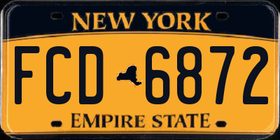 NY license plate FCD6872