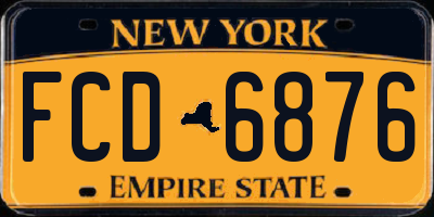 NY license plate FCD6876