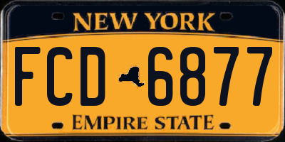 NY license plate FCD6877