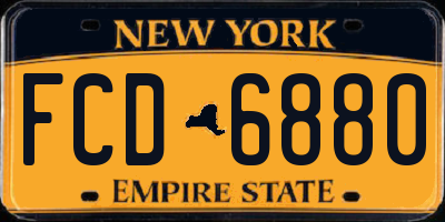 NY license plate FCD6880