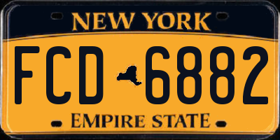 NY license plate FCD6882