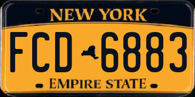 NY license plate FCD6883