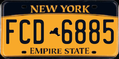 NY license plate FCD6885